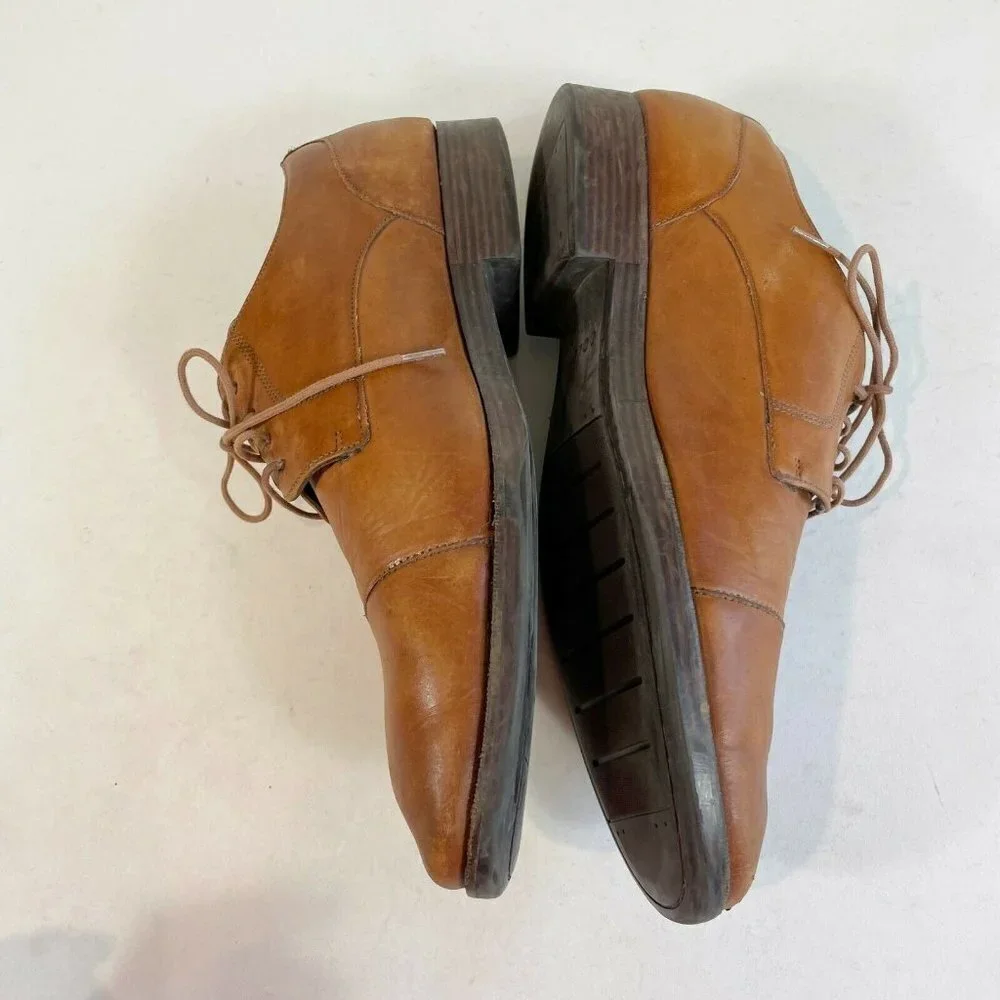 Cole Haan Men Henry Grand Cap Toe Oxford Dress Shoes Brown US 10M Leather C24519
